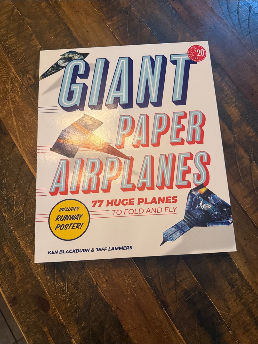 Barnes & Noble Giant Paper Airplanes - White, Blue, Red, Yellow
